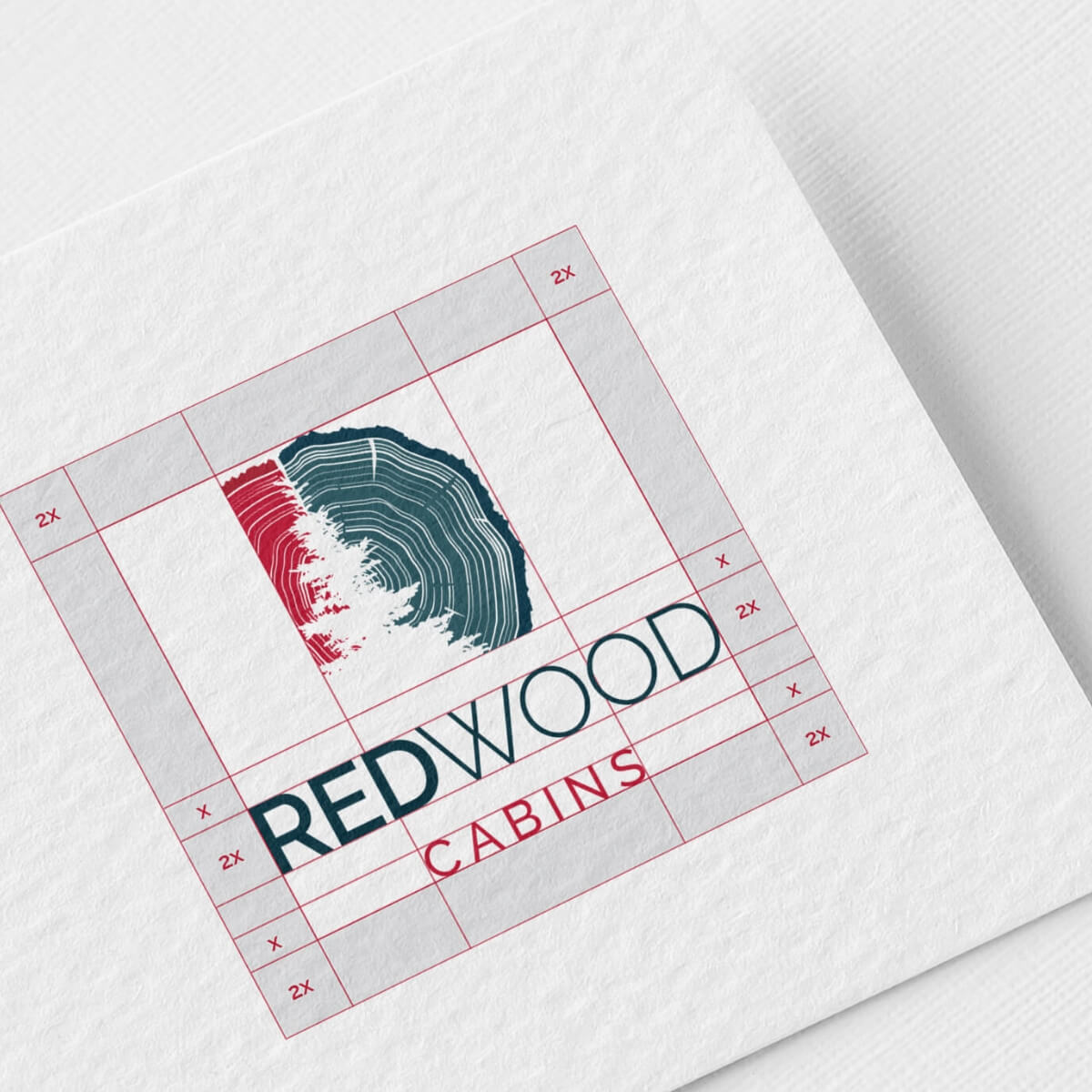 Redwood Cabins Logo Clear Space Guidelines