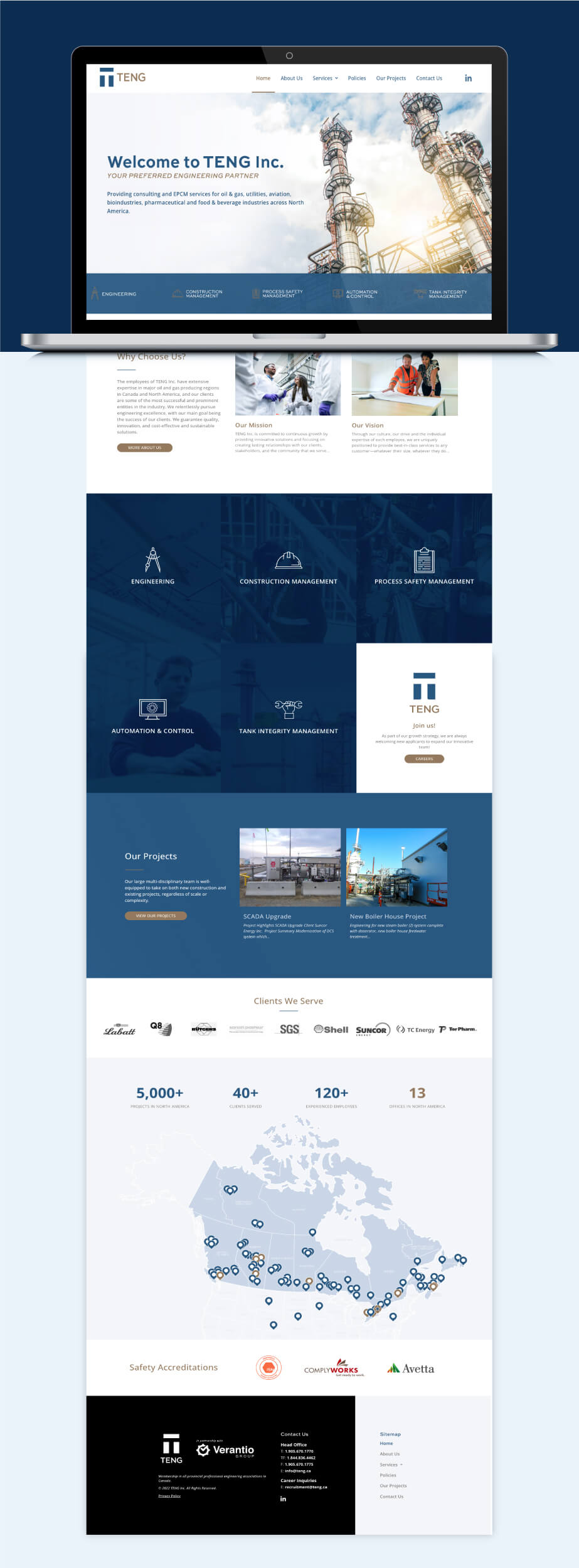 TENG Inc Website Design - Full Homepage UI